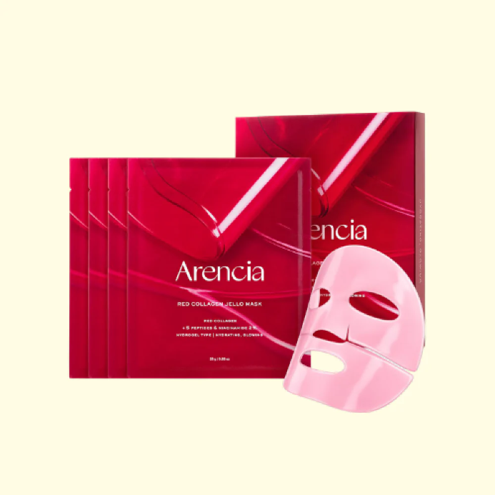 Arencia Red Collagen Jelly Mask โ Firming & Glow-Boosting Hydrogel Mask