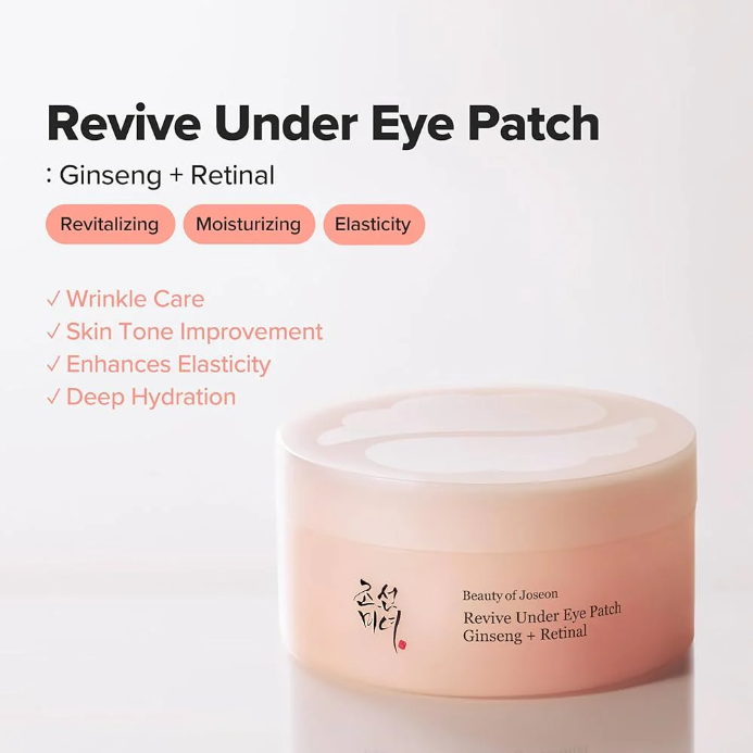 Beauty of Joseon Revive Under Eye Patch โ Ginseng + Retinal Firming & Anti-Aging Eye Masks