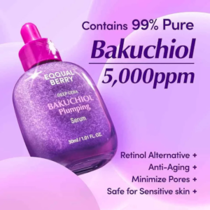 EQQUAL BERRY Bakuchiol Plumping Serum — 99% Pure Bakuchiol 5,000ppm Retinol Alternative Anti-Aging Treatment